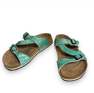 BIRKENSTOCK Salina Textured Leather Salina Cross Strap Sandals- BIRKI’S